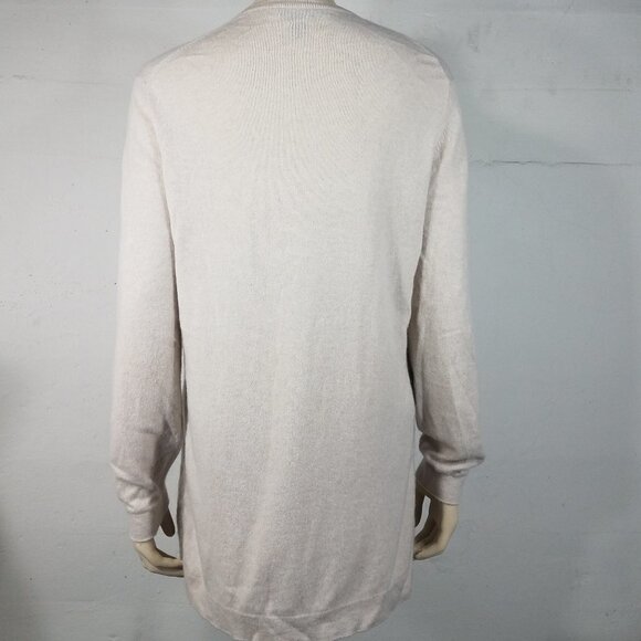 Isle of Skye beige 100% Cashmere crew neck pullover tunic sweater women Large 42 - Picture 4 of 7